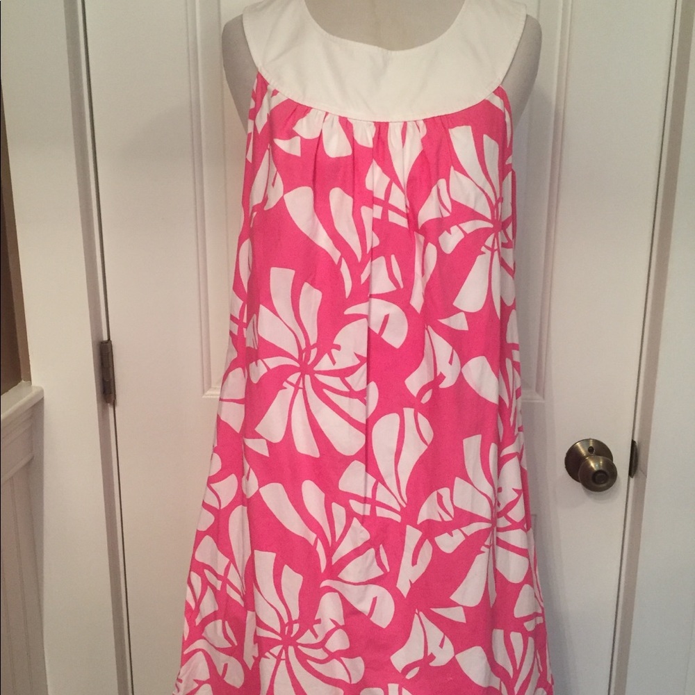 LILLY PULITZER DRESS MINI SHIFT PINK WHITE FLORAL BELT A-LINE SLEEVELESS Size 4 - Picture 5 of 8